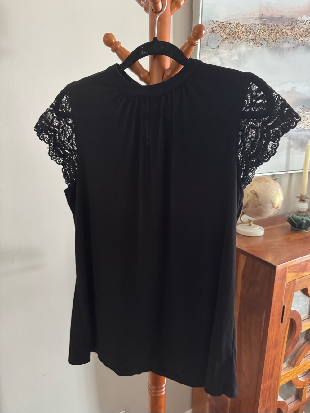 Torrid Black Lace Sleeve Blouse Size 00